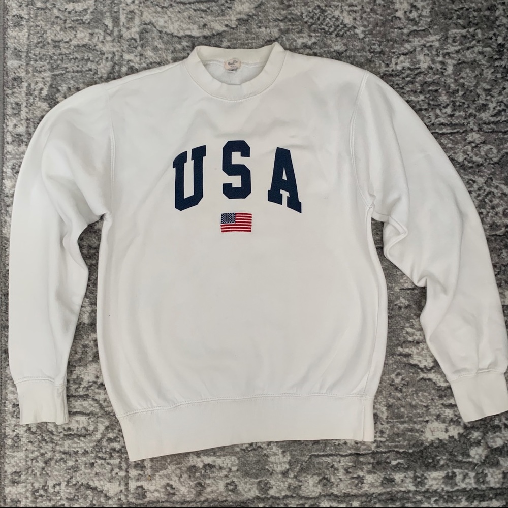 White USA Crewneck
